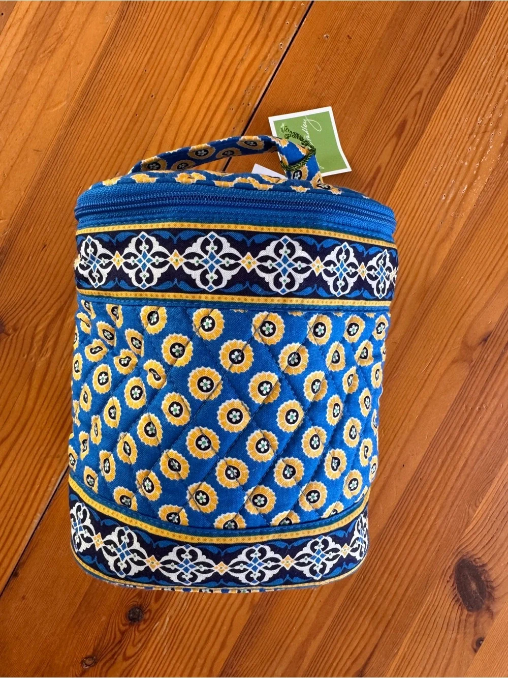 Vera Bradley Blue and Yellow Quilted Insulated Lunch Bag
